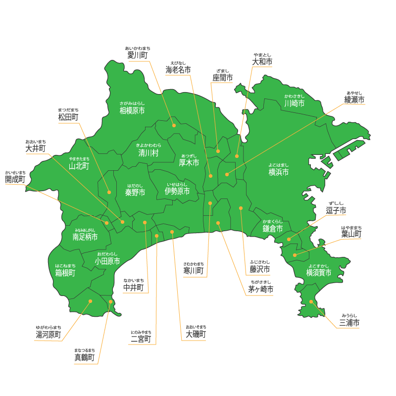 神奈川県の地図